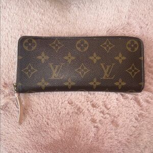 Louis Vuitton Brown Monogram Clemence Zip Wallet